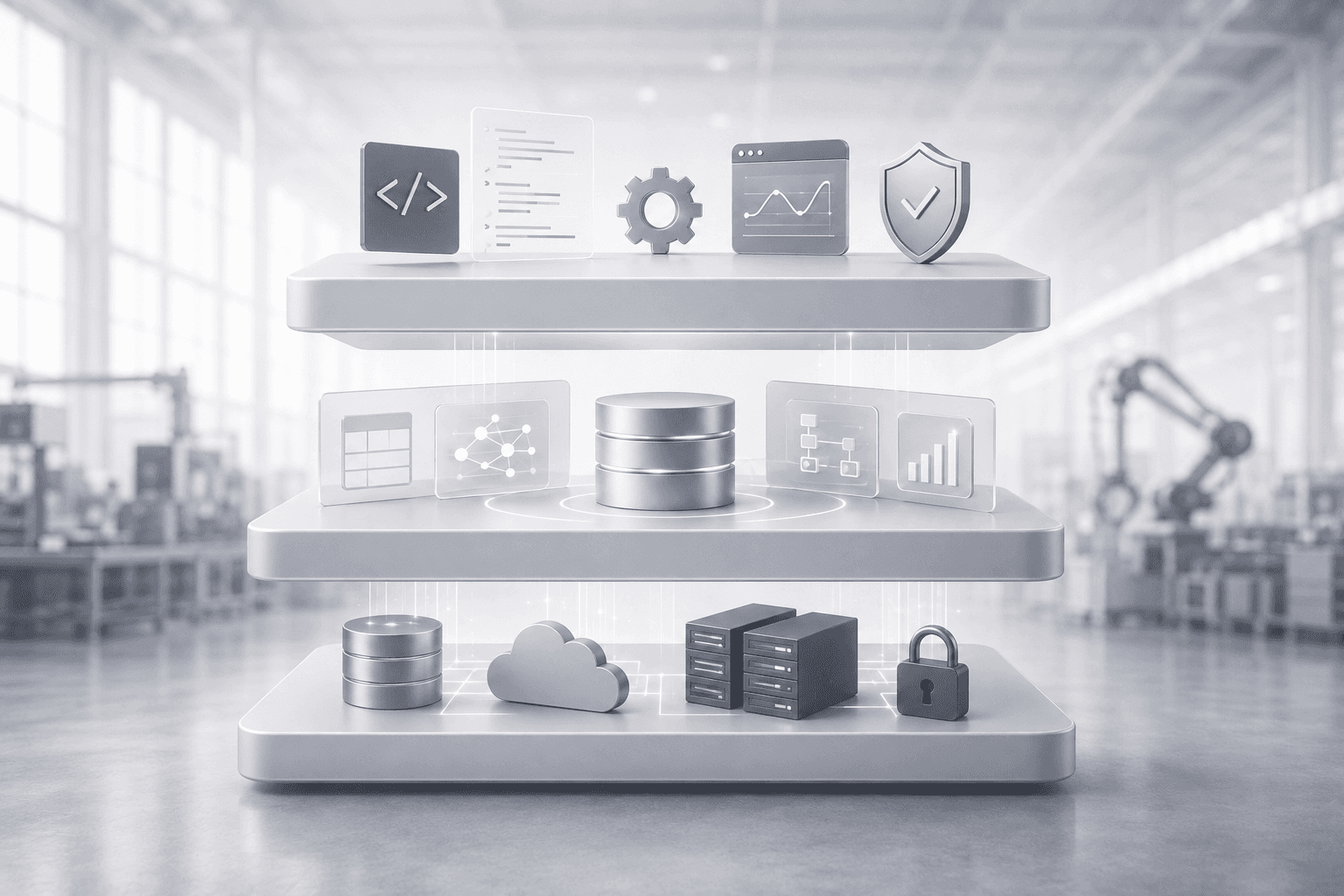 The three layers of a data product stacked as one unit: code on top, data and metadata in the middle, infrastructure beneath.
